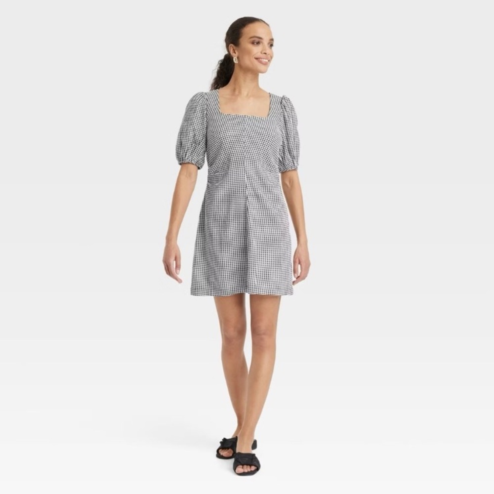 a new day Black and White Checkered Mini Dress